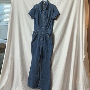 Girl.ish Los Angeles Blue Denim Flare Jumpsuit
